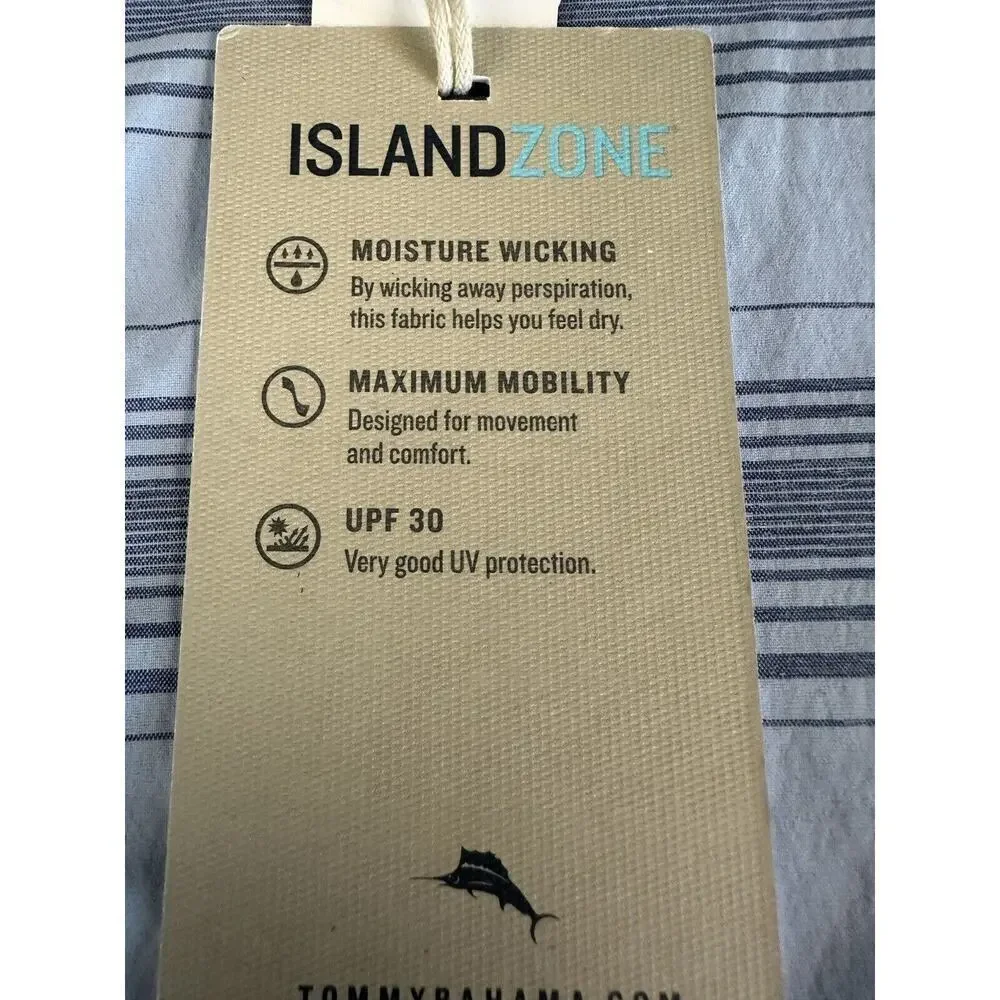 NWT - Tommy Bahama Men’s Siesta Key Shirt Large Blue Long Sleeve Skyline Stripe - Picture 7 of 8